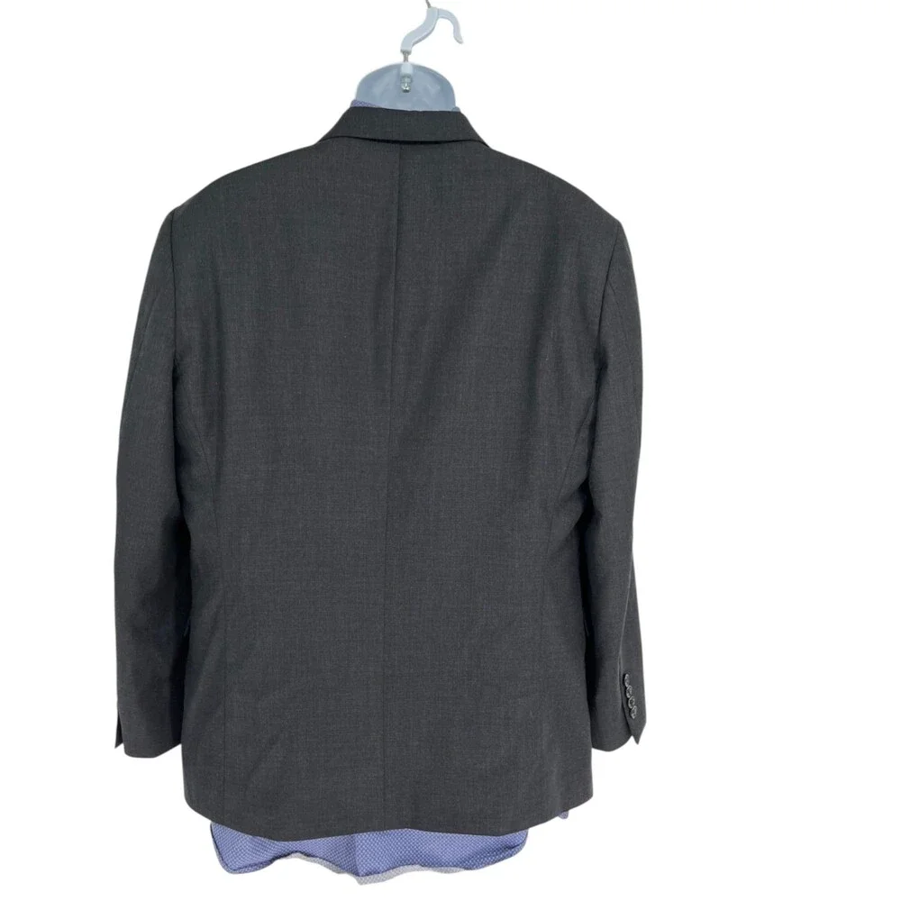 Mantoni Blazer Men's Size 44 Charcoal Grey Wool 2-Button Classic